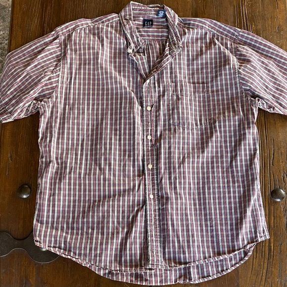 GAP Other - GAP Men's Casual Button-Down Shirt - Red and White Stripes